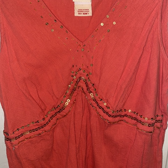 Women’s extra large faded, glory, coral sleeveless blouse - Picture 3 of 3